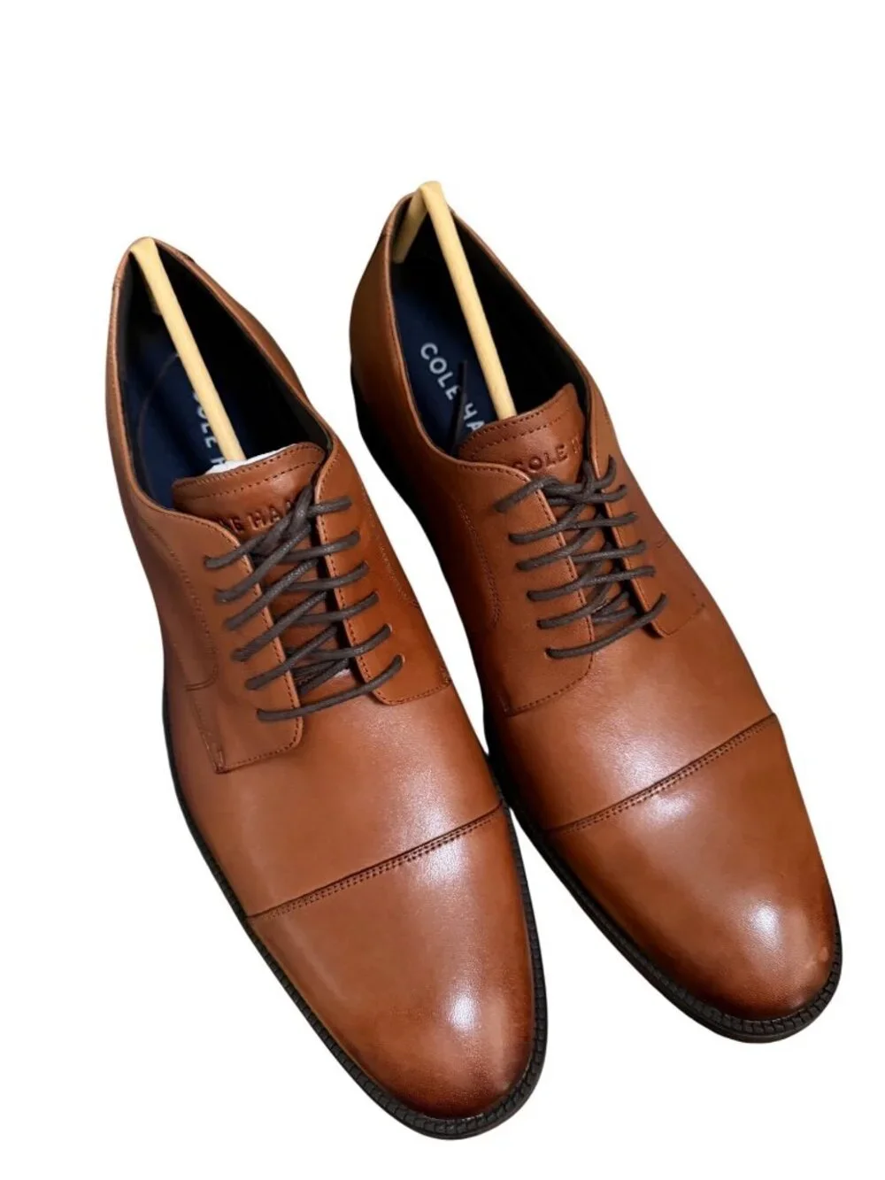 Cole Haan Mens British Tan Leather Cap Toe Oxford Dress Shoes Size 12 M